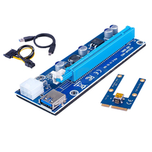 New Mini PCI Express PCI-E Riser Card PCIe 1x to 16x Adapter with SATA 6pin Cable USB Riser For Bitcoin Miner BTC Machine Mining 2024 - buy cheap