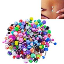 100Pcs Mixed Color Ball Belly Button Navel Rings Barbell Body Piercing Jewelry trendy 2024 - buy cheap