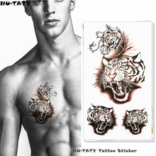 Временная татуировка Nu-TATY Rage Tiger Growl, боди-арт, наклейка на руку с флеш-татуировкой, s 17*10 см, водонепроницаемая, женская, безболезненная тату-наклейка 2024 - купить недорого