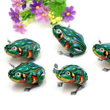 Retro Jumping Frog Tin Toys Wind Up Vintage Metal Clockwork Tin Toys Vintage Kid Jumping Frog Action Figures For Children gift 2024 - buy cheap