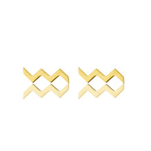 V Attract 1Pairs Geometric Zigzag Stud Earrings For Women Modern Jewelry Stainless Steel Pendientes Gold Silver Color 2024 - buy cheap