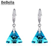 BeBella-pendientes colgantes triangulares de cristal para mujer y niña, joyería de moda con Elementos Swarovski, regalo 2024 - compra barato