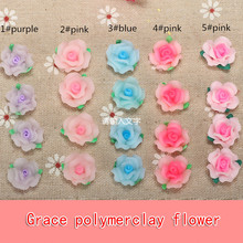 15pc/lot 15mm Resin Diy Accessory Flatback Mixed Polymer Clay Rose Shape Ceramic Flower Beads For Earing Jewelry Making Material 2024 - buy cheap