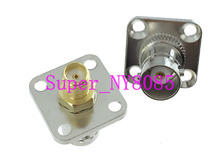 10pcs BNC female to SMA female flange mount RF adapter connector 2024 - buy cheap