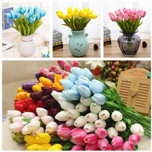1pcs White Pu Mini Tulip Flowers Real Touch Wedding Bride Flower Bouquet Artificial Silk Flowers Home Decorations Party Supplies 2024 - buy cheap