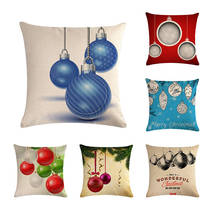 45*45cm Cushion Cover Christmas series colors ball Linen Throw Pillowcase Merry Christmas Series New Year Gifts  Pillow CaseH720 2024 - buy cheap