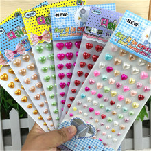 Hot Sale Scrapbook Kid Sticker Self Adhesive 3d Acrylic pearl Heart Diy Stickers Accessories for Children gifts Kindergarten toy 2024 - buy cheap