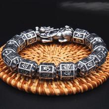 Pulsera de cuentas Fengshui para mujer, brazalete de cuentas de 100%, Plata 999, budista, ocho, Buda, Pixiu, buena suerte 2024 - compra barato