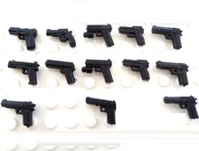 13 pçs/sets armas moc diy exército swat polícia militar arma acessórios playmobil figuras da cidade peças blocos originais mini modelo 2024 - compre barato