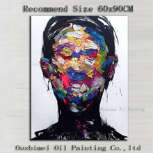 Beautiful Artworks Artist Handmade High Quality Abstract Knife Portrait Painting On Canvas Hand-painted Abstract Man Portrait 2024 - buy cheap