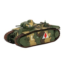 Coche de juguete a escala 1/72 para niños, juguete de construcción con tanque medio francés, modelo coleccionable de plástico, pre-construido, Char B1 2024 - compra barato