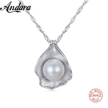 Sterling Silver Jewelry Necklace Natural Pearl Bead Boutique Pendant Necklace 2024 - buy cheap