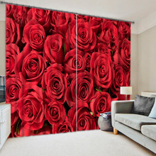 3d Red Rose 100% Blackout Curtain Custom Children's Curtain for Window Living Wedding Room Accept Your Photo 2024 - buy cheap