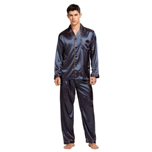 Tony&Candice Men's Stain Silk Pajama Set Men Pajamas Silk Sleepwear Men Sexy Modern Style Soft Cozy Satin Nightgown Men Summer 2024 - buy cheap