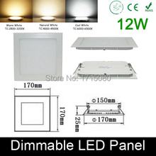 Ultra thin Dimmable 12W LED panel light  flat square LED Recessed ceiling down light 4000K for home luminaria lighting lamp 2024 - buy cheap