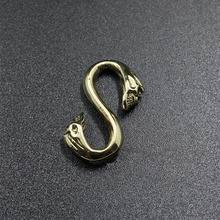 Gancho de conexión de doble cabeza de cobre puro, gancho de latón S, accesorios de cuero, llavero, anillo de conexión, 1 ud. 2024 - compra barato