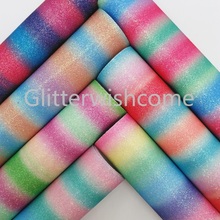 Glitterwishcome-Hojas de cuero sintético para lazos, tamaño A4, 21x29cm, estampado de arco iris, GM381A 2024 - compra barato