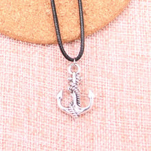 20Pcs Antique Silver Color anchor rope Pendant 28*20mm Leather Chain Necklace Black Leather Cord Necklace 2024 - buy cheap