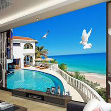 Papel de parede com mural personalizado 3d, estéreo, paisagem mediterrânea, foto de parede, sala de estar, tv, sofá, fundo de parede 3 d 2024 - compre barato