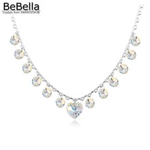 Женское Ожерелье с кристаллом BeBella, свадебное украшение с кристаллами Swarovski, ювелирное изделие в виде сердца 2024 - купить недорого