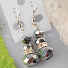 Free Shipping  Beautiful Jewelry Crystal Faceted Beads Earrings Pair  MC1810 2024 - buy cheap
