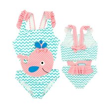 Cute Summer Toddler Baby Girls Swimsuit Swimwear Whale Patchwork Striped Baby Swimming Suit One-piece Bikini Kids Girls Swimwear 2024 - buy cheap