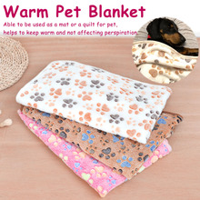 40x60cm Cute Paw Foot Print Pet Sleep Warm Dog Cat Mat Puppy Soft Coral Fleece  Blanket Sleeping Beds Cover Mat Pet Mats Sofas 2024 - buy cheap