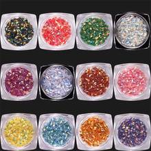 1box 3D Mixed Sizes Colorful Flat Nail Art Rhinestones Fingernail Glitter Diamond Gems DIY Nail Decorations 2024 - buy cheap