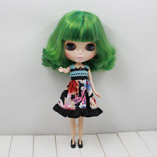 Бесплатная доставка, Обнаженная кукла Blyth, фабричная кукла с зелеными волосами, подходит для рукоделия