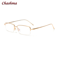 Chashma Half Rim Titanium Glasses Frame Luxurious Eyewear Men Fashion Simple Design Gold Eyeglass Glasses Frame Men 2024 - buy cheap
