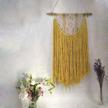 New Bohemian Macrame Wall Art Handmade Wall Hanging Elegant Yellow Blue Purple Nordic Tapestry with Tassel Fabrics 2024 - buy cheap