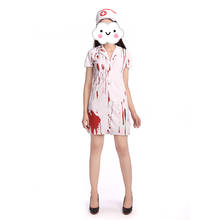 Scary Nurse Halloween Costume Woman's White Bloody Scary Nurse Costume For Halloween Party Cosplay Size M-XL 2024 - buy cheap