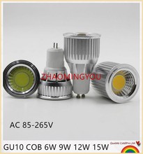 10pcs DIMMABLE COB High Power CREE GU10 MR16 6W 9W 12W 15W LED COB spotlight lamp bulb warm cool white 85-265V CE ROHS 2024 - buy cheap