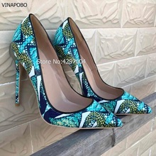 Vinapobo 12cm/10cm/8cm 2018 nueva serpiente de las mujeres zapatos de punta verde de tacón alto atractivos zapatos de tacón Zapatos de fiesta tamaño 43 2024 - compra barato