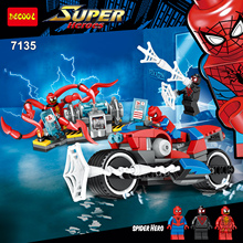 Decool 265 шт. Супергерои Человек-паук велосипед спасательные Строительные блоки Набор 76113 кирпичи игрушки grinch 2024 - купить недорого
