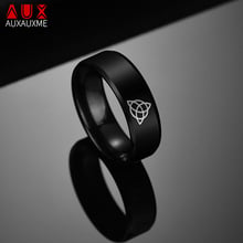 Мужское кольцо с узлом auxme, черное кольцо из нержавеющей стали для викинга и амулета, Ювелирное Украшение 2022 - купить недорого