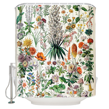 Adolphe Millot-цветы B-французский винтажный постер, очень длинные тканевые шторы для ванной и душа, декоративные наборы для ванной с крючками 2024 - купить недорого