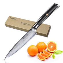 Sunnecko, faca de chef utilitária, de 5 ", facas de cozinha, aço damasco japonês vg10, lâmina afiada forte g10, alça, ferramenta de corte de frutas 2024 - compre barato