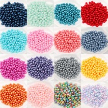 Cuentas redondas de perlas de imitación ABS para álbum de recortes de manualidades, suministros de artesanía de costura DIY, 50-500 Uds., 4/6/8/10mm, 21 colores 2024 - compra barato