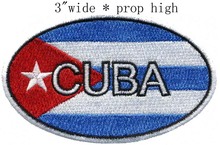 Cuba Flag Oval 3"wide embroidery patch  for flying hope/texts/one white star 2024 - buy cheap