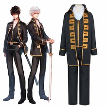 Gintama Silver Soul Cosplay Sakata Gintoki Hijikata Toushirou Costume Okita Sougo Shinsengumi Full Black Uniform Set 2024 - buy cheap