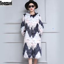 Nerazzurri Winter Long Gradual Thick Warm Colorful Soft Fluffy Faux Fur Coat Women 2022 Luxury Furry Fake Fox Fur Korean Fashion 2024 - buy cheap