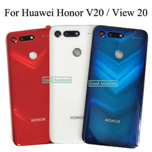 Оригинальный 6,4 дюймовый новый для Huawei Honor V20 / View 20 Стеклянная Крышка батарейного отсека задняя крышка корпус оригинальный объектив камеры 2024 - купить недорого