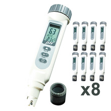 8 x pieces Digital pH Meter ATC Temperature C/F+ Free 3 pH Powder pH4.01, pH7.00, & pH10.01 Waterproof Water Quality Tester 2024 - buy cheap