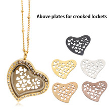 10 pcs/lot 316L Stainless Steel "hollowed-out heart" Curvy Heart Plate for Curvy Heart Floating Charm Locket Memory Locket 2024 - buy cheap