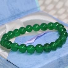 Original design hot sale fashion 8mm round beads green Malaysia chalcedony stone jades strand bracelets jewelry 7.5inch B2175 2024 - buy cheap