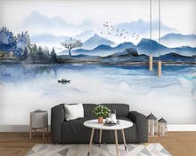 Beibehang Custom wallpaper New Chinese Ink landscape TV background wall home decoration living room bedroom murals 3d wallpaper 2024 - buy cheap
