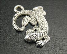 5pcs  Silver Color Gecko Charm Jewelry  Making DIY Handmade Craft  31x21mm A1818 2024 - buy cheap