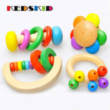 1pcs Kid Baby Toys Bell Wood Rattle Toy Handbell Musical Educational Instrument Toddlers Rattles Handle Baby Toy 2024 - buy cheap