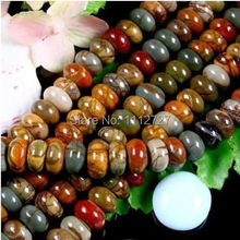 Fashion Jewelry 5X8MM Multi-color Picasso Stone Gems Abacus Loose Beads Accessory Parts Natural Stone 15"MY4322 Wholesale Price 2024 - buy cheap